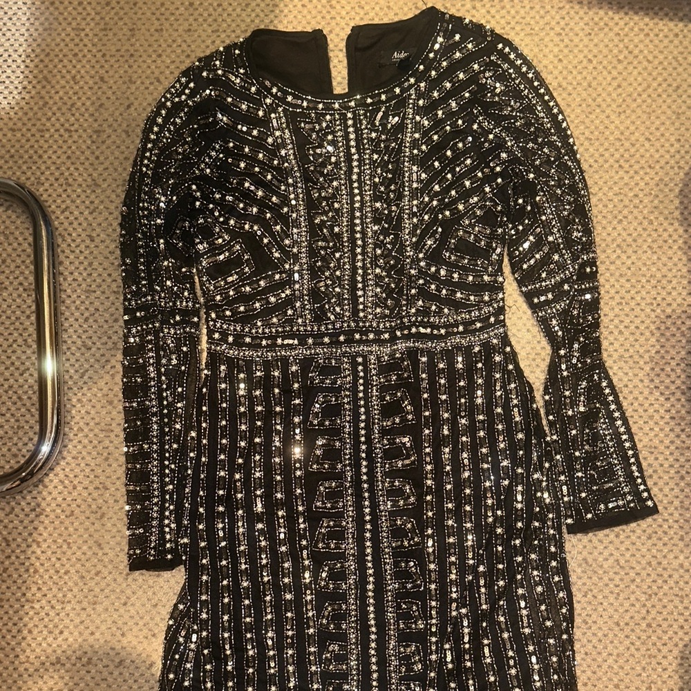 Black &Silver shiny Beaded Dress. Unfortunately pic. dont show how stunning itis